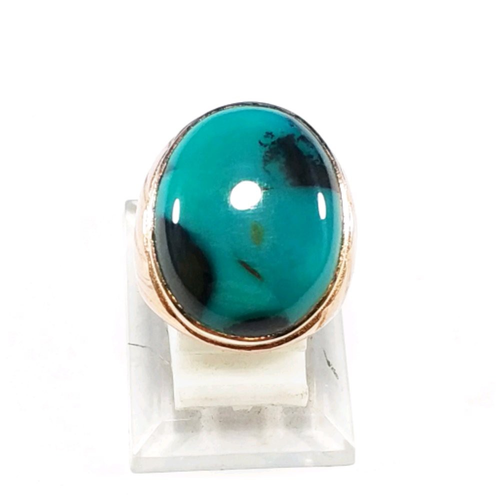 CINCIN BATU AKIK NATURAL BACAN DOKO TOTOL KRISTAL HIJAU KE BIRU TEMBUS BOS