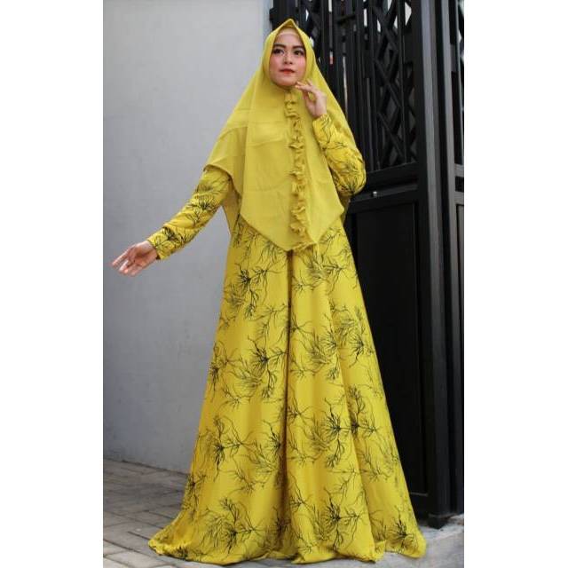 Sale gamis syari misbie plus hijab 1 layer misby kameela polkadot cleoparta leopard tazkia salsabila