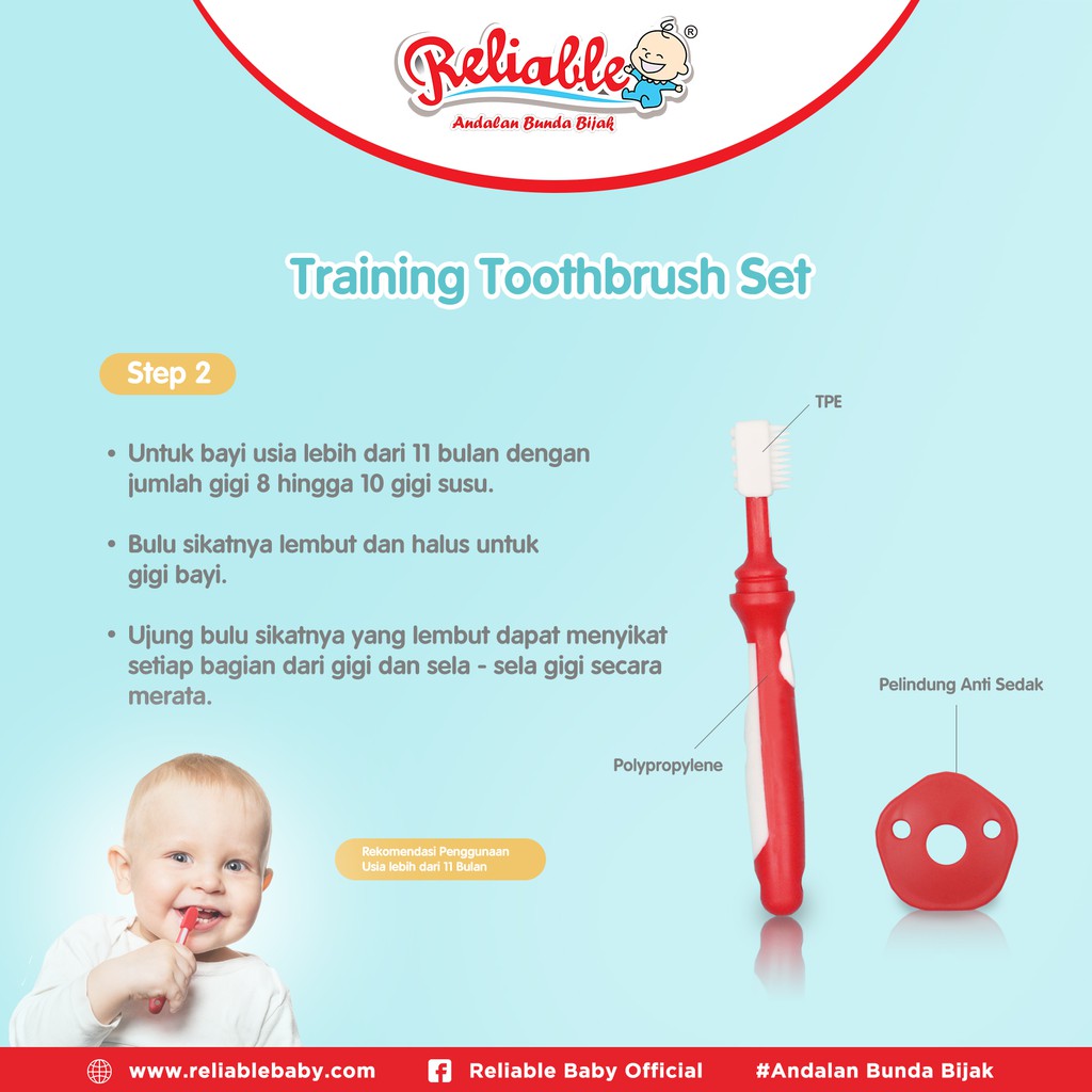 Sikat Terapi Wicara Gusi Lidah RELIABLE Complete Set 3in1 Sikat Gigi Bayi 7903 Sensori speech delay
