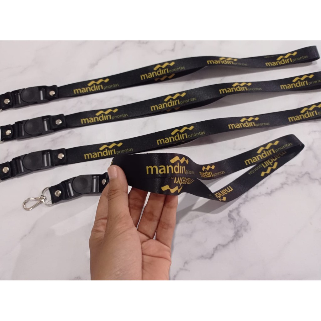

Pancawarna - Cetak Lanyard MANDIRI BLACK | custom logo | print lanyard - gantungan hp - holder - yoyo logo