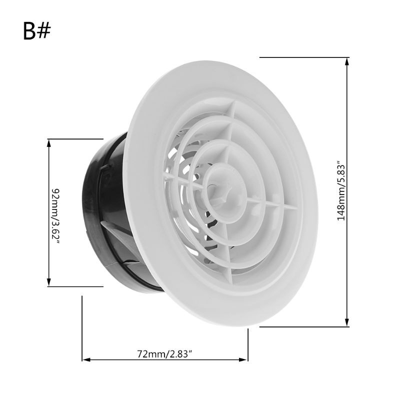 Air Vent Extract Valve Grille Round Diffuser Ducting Ventilation Cover 100mm