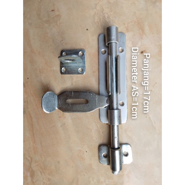 Grendel Kunci gembok besar utk pagar/gebyok atau pintu kayu P: 17cm Diameter AS:1cm