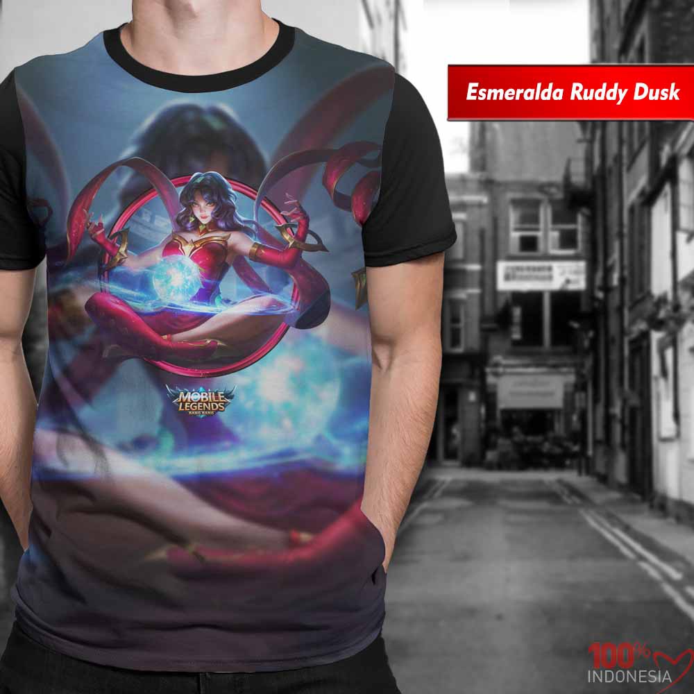 Distro Kaos Print 3D Mobile Legend Limited Esmeralda Ruddy Dusk  - Pusat Kaos Print
