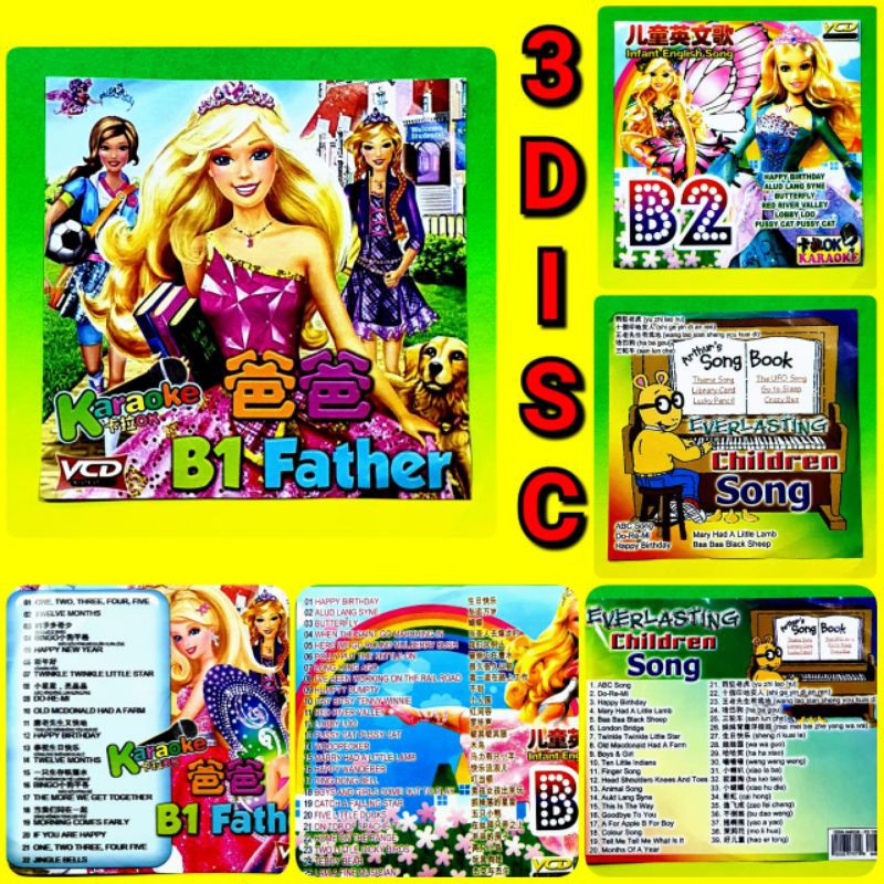 KASET VIDEO EDUKASI ANAK BELAJAR BAHASA ENGLISH FOR MANDARIN SAMBIL BERNYANYI 3 DISC LENGKAP