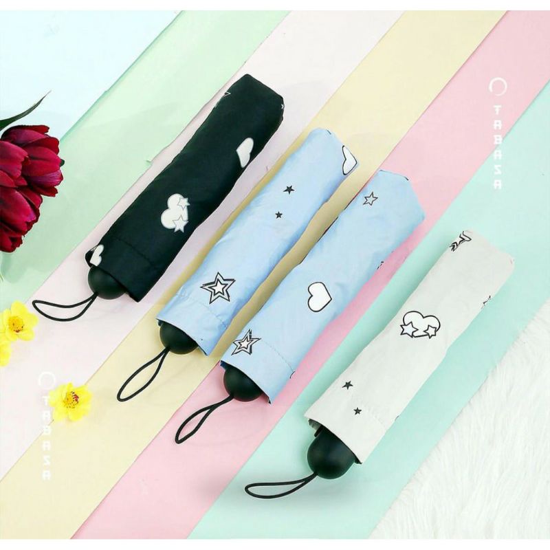 Payung Lipat Murah Anti UV Magic Umbrella 3D Tabasa Love Star Falling Love In Seoul TL 8279 Ajaib Ga