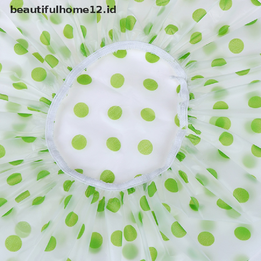 【beautifulhome12.id】 Adult Shower Cap Plastic Waterproof Reusable Hair Bath Hat Shower Care .