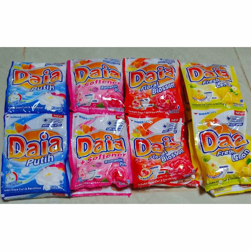 DAIA Deterjen Bubuk 46gr 1 Renceng Isi 6 Sachet 1000