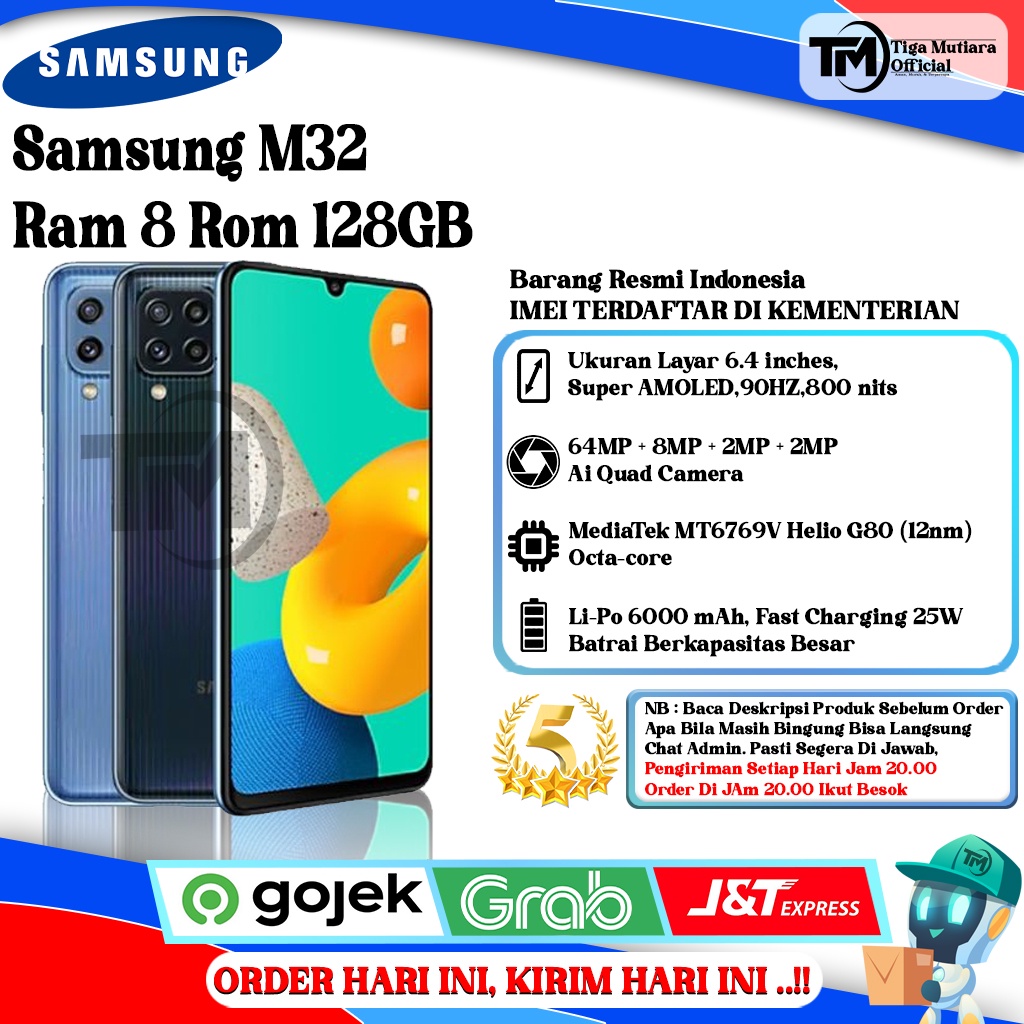 Samsung M32 Ram 8 Rom 128GB Segel Original & Bergaransi Resmi
