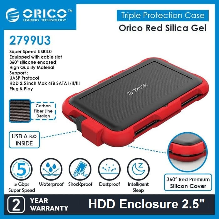 ORICO 2799U3 Casing HDD SSD 2.5&quot; Enclosure USB3.0 Shock Proof