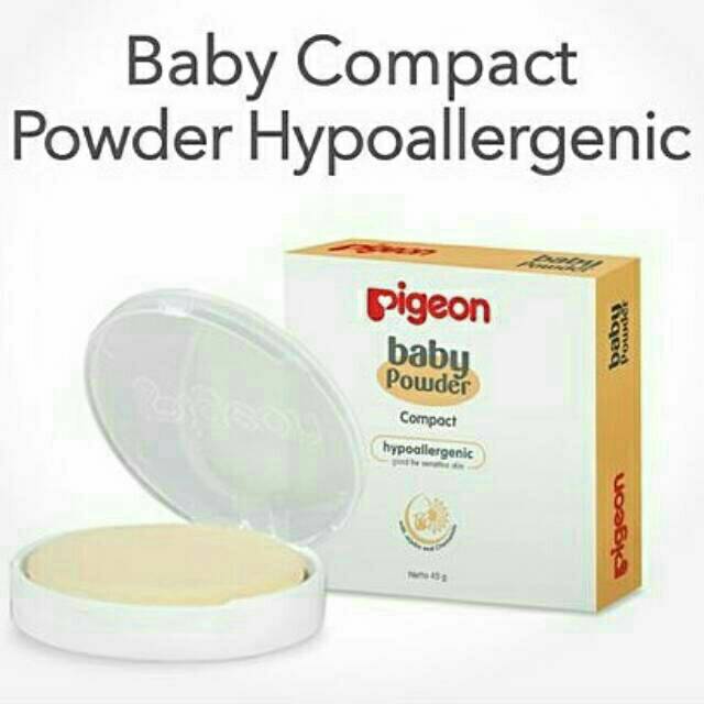 Bedak bayi padat pigeon untuk kulit bayi yg sensitif. Satu set isi tempat, refill isi 45 gr, & puff