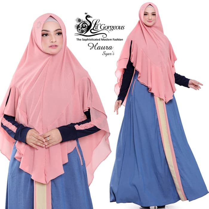 New Arrival   Haura syari lil gorgeous ori gamis sporty branded ori kekinian simple