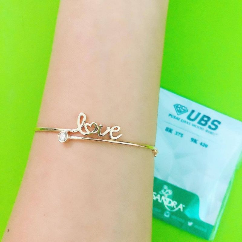 Gelang bangle Love 1 mata UBS kadar 375/8K