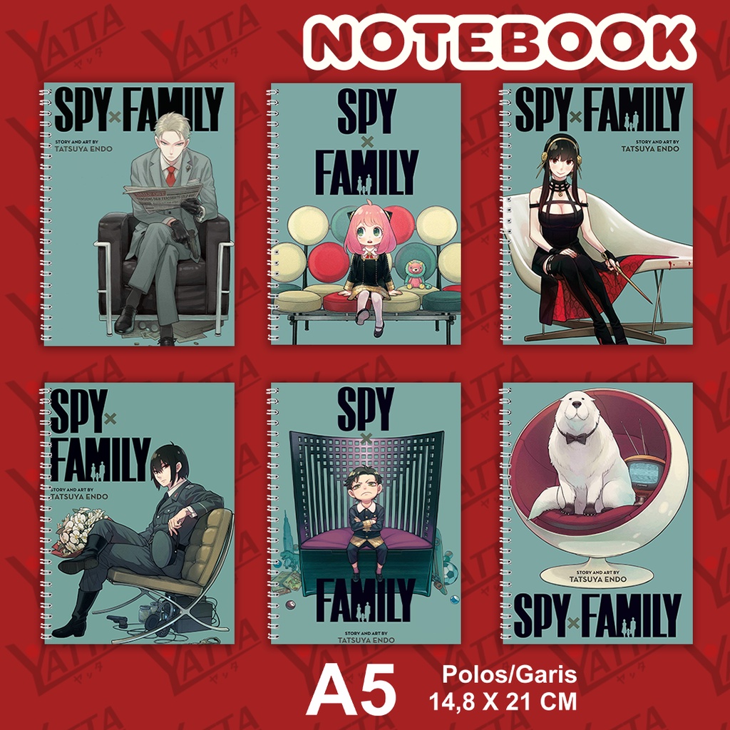 

Notebook Anime ukuran A5 14,6 cm x 21 cm Spy X Family Seri 1 YOTAKUSHOP