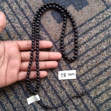 tasbih kokka bulat polos hitam ± 8 mm ( 8mm ) 99 butir (kauka kaukah pukah pukaha kuka )