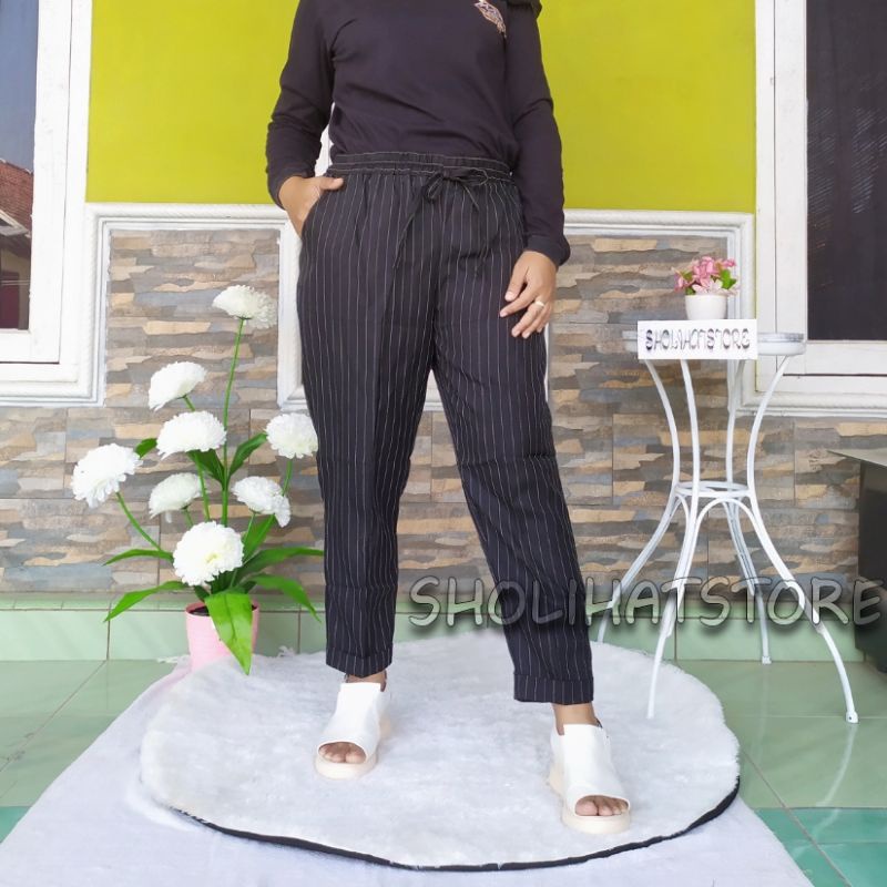 BAGGY PANTS SALUR SIZE M L XL XXL / CELANA BAGGY PANTS WANITA SALUR/ CELANA LINEN WANITA JUMBO MOTIF SALUR / CELANA LUNA SALUR JUMBO / ZARA PANTS / CELANA PANJANG WANITA TERBARU BAHAN SEMI WOLL PREMIUM SIZE M-L-XL SAMPAI JUMBO XXL / LINEN PANTS HIGH WAIST