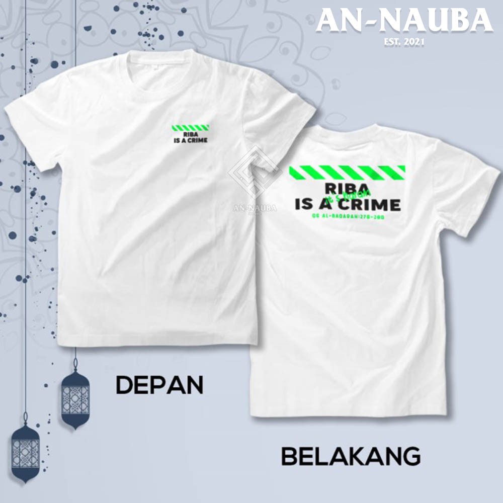 KAOS DAKWAH ISLAMI RIBA IT'S HARAM / Baju Distro Santri Islam / Tshirt Muslim Trendy [AN-6457]-1