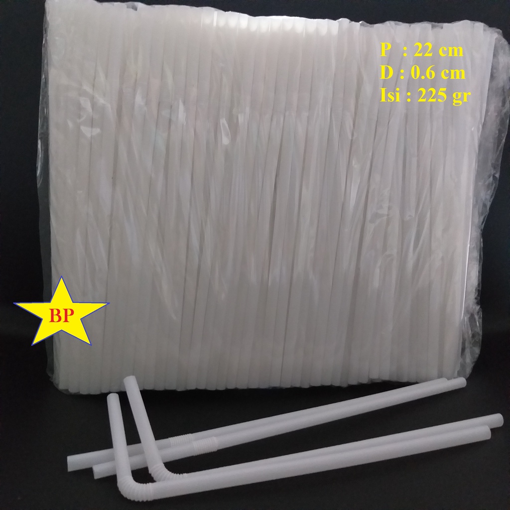 Sedotan Plastik Putih Tekuk
