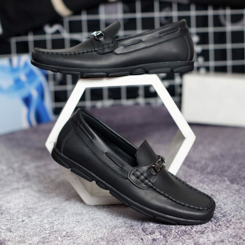 MDMX KENZI Sepatu Formal Pria Pantofel Kulit Sintetik Slip On Kerja Kantor Casual