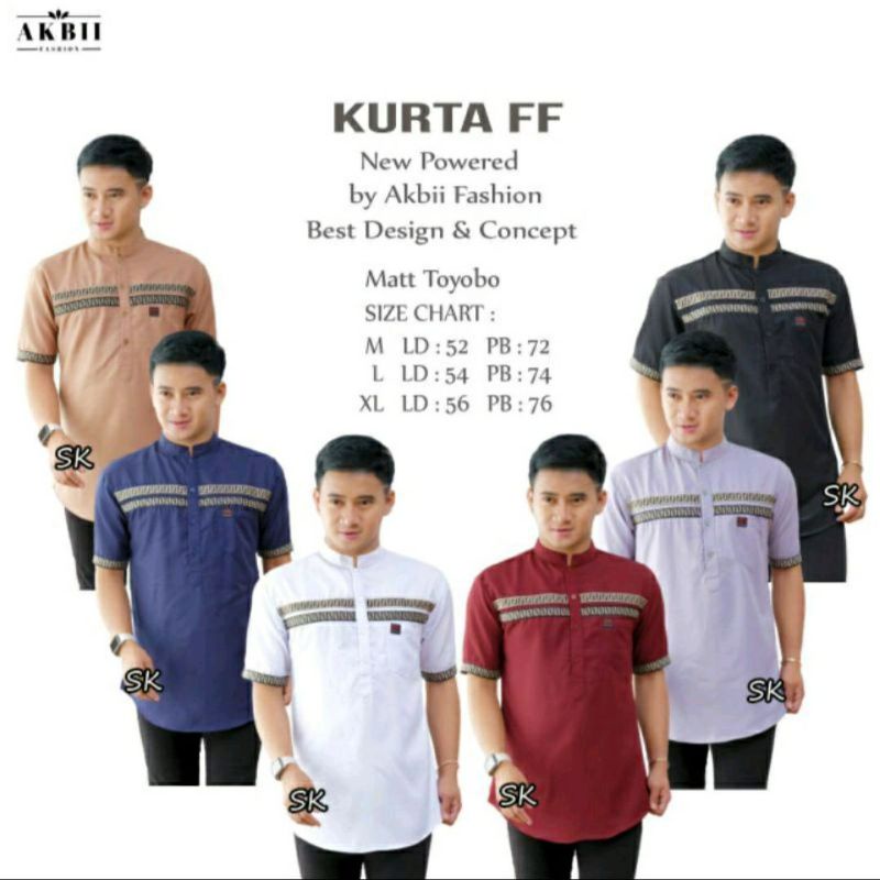 KOKO KURTA FF LENGAN PENDEK BAJU KOKO KURTA DEWASA ATASAN MUSLIM PRIA