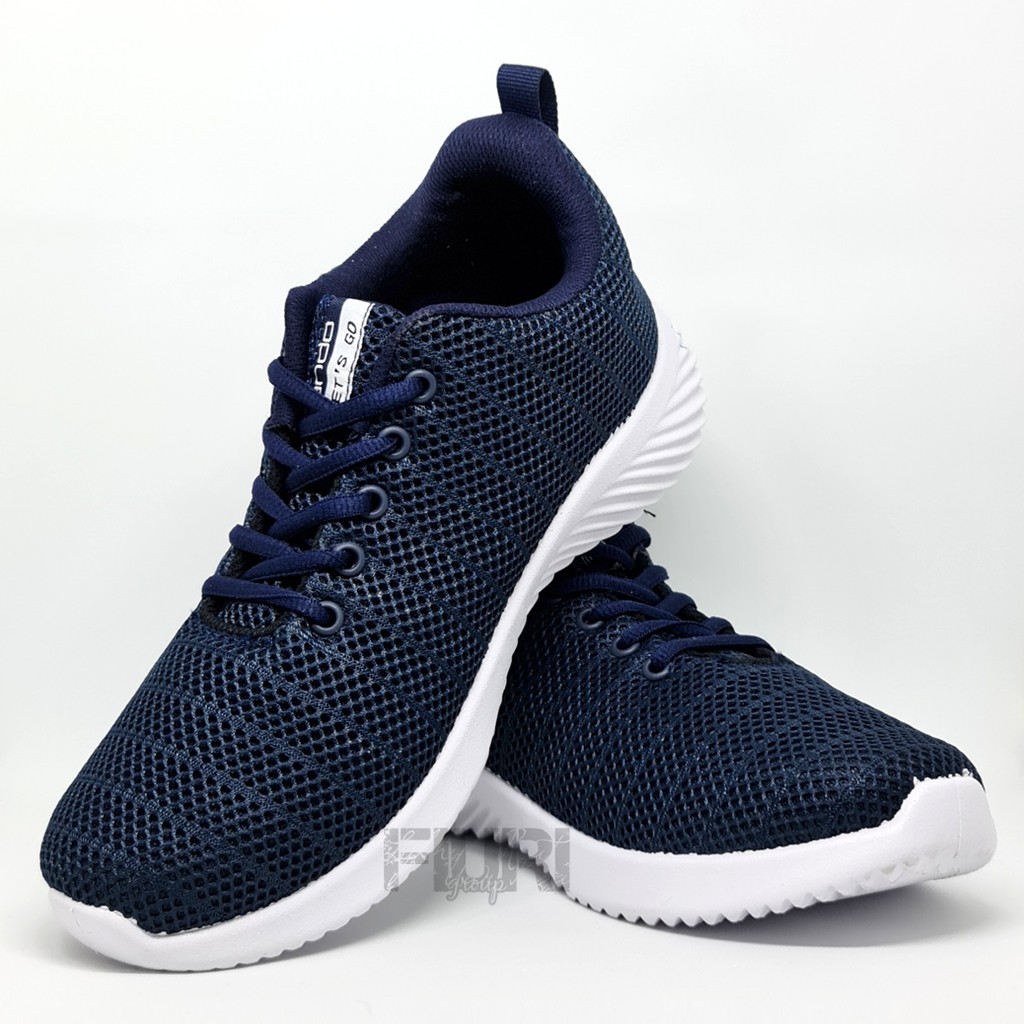 FIURI - ANDO Original - Ruben 39-43 Biru Navy - Sepatu Kets Pria - Sepatu Sneakers Pria - Sepatu Olahraga Sport Pria - Sepatu Casual Kanvas - Sepatu Jogging Lari Fitness Gym Senam Pria - Sepatu Sekolah Bertali SMP SMA