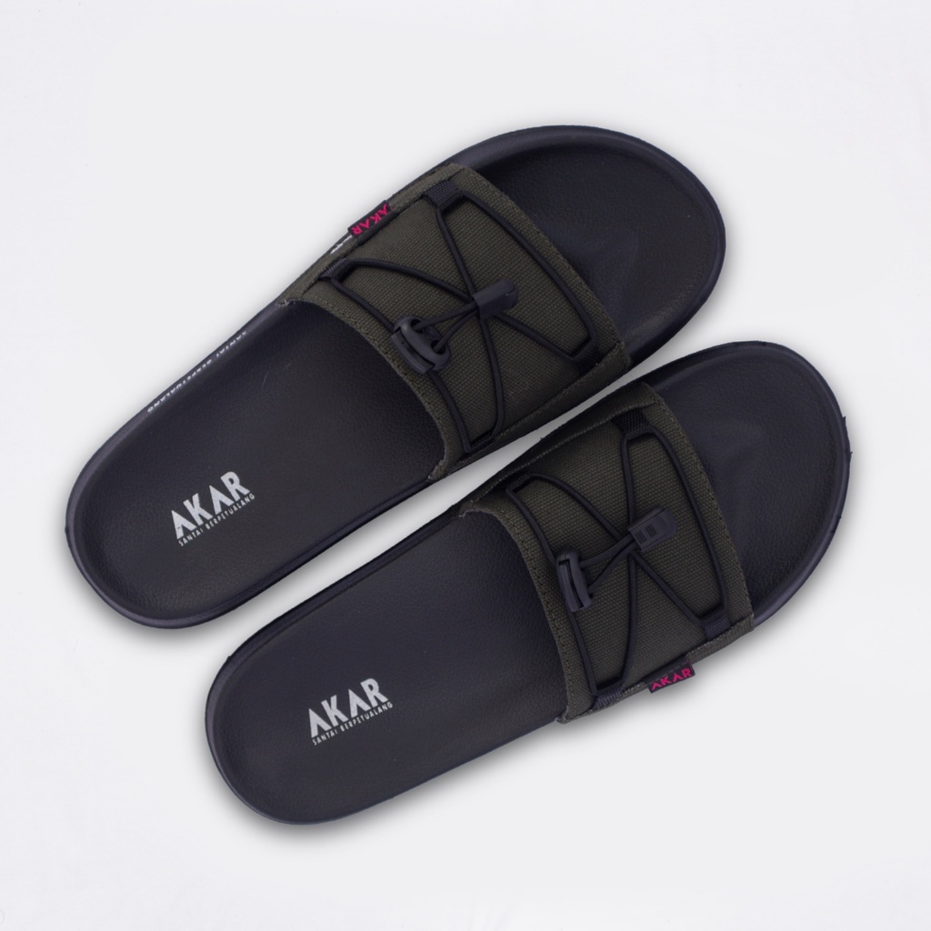 Sandal Slide Pria dan Wanita Terbaru Slide On Distro Sandal Slippers Sendal Anti Licin Selop Ringan Akar Army Kekinian Murah