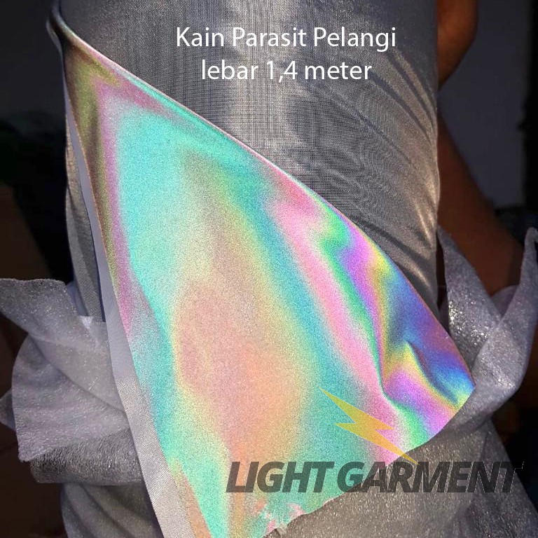 Kain Parasit Pelangi Scotlight / Skotlet / Scotlite lebar 1,4 M harga per m / Reflektif reflektor