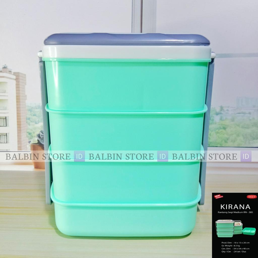 RANTANG SEGI MEDIUM EMPAT SUSUN HEALTHY FOOD - WARNA TOSCA DAN PINK - C.O.D ( BAYAR DI TEMPAT ) BALBIN STORE