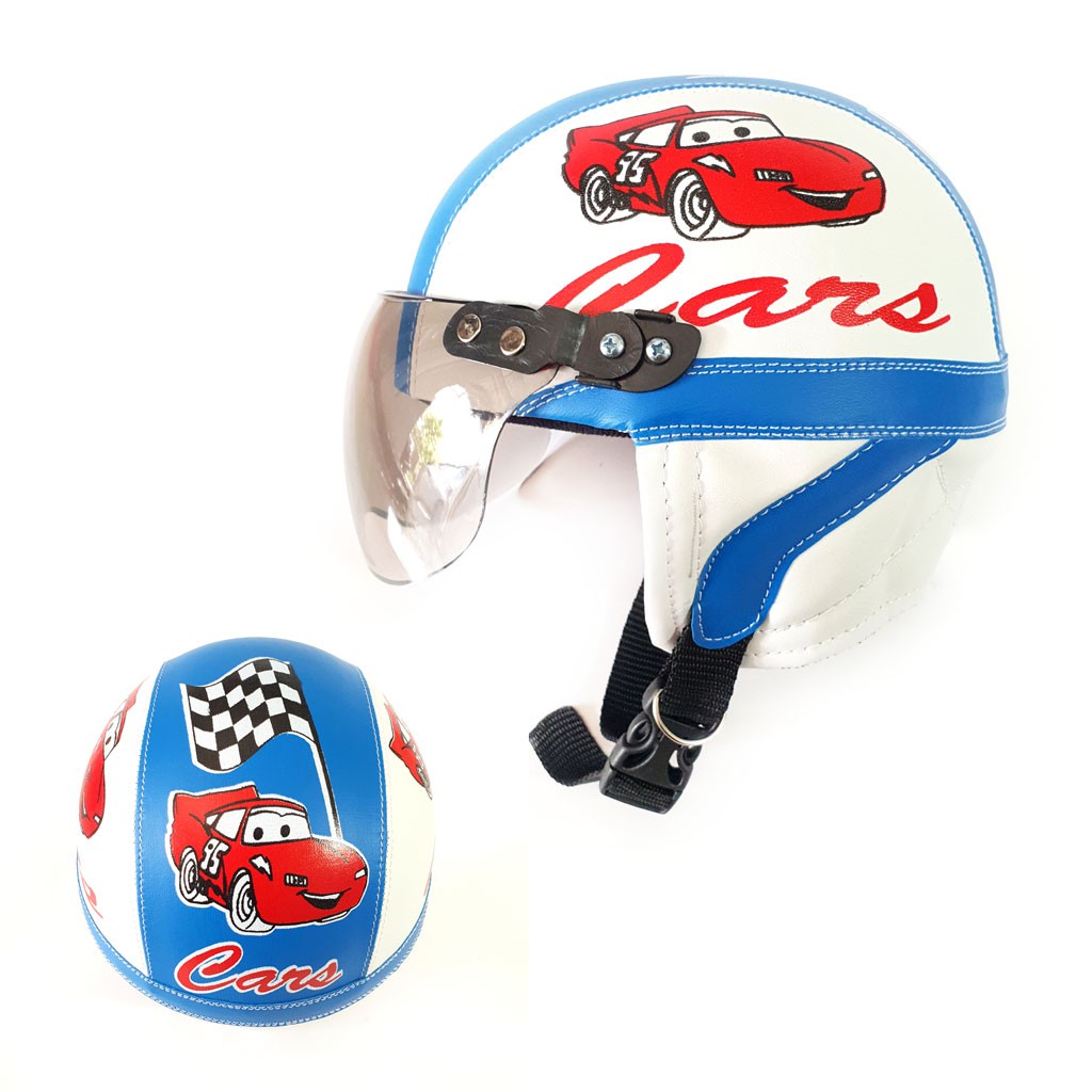 Helm Anak Retro Karakter Cars