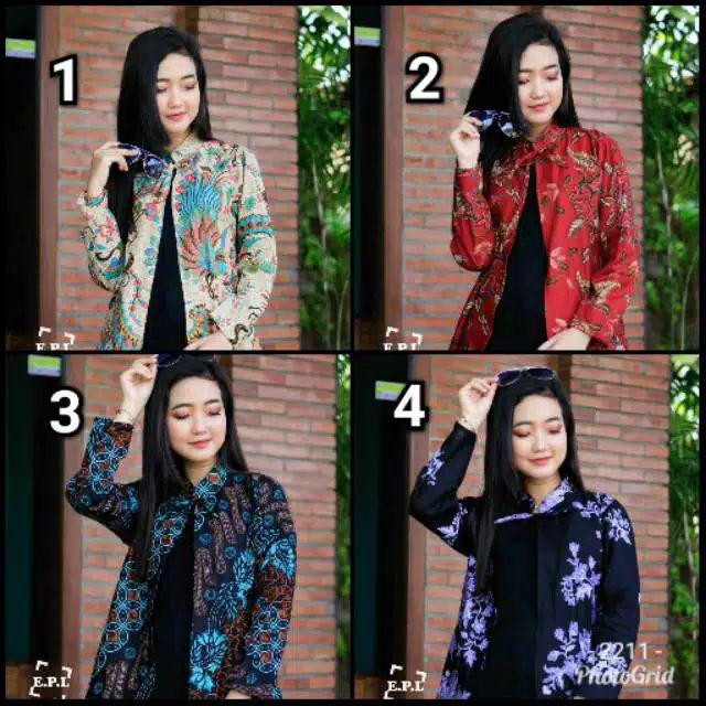Geser =》》atasan Blazer Batik Wanita Motif Batik
