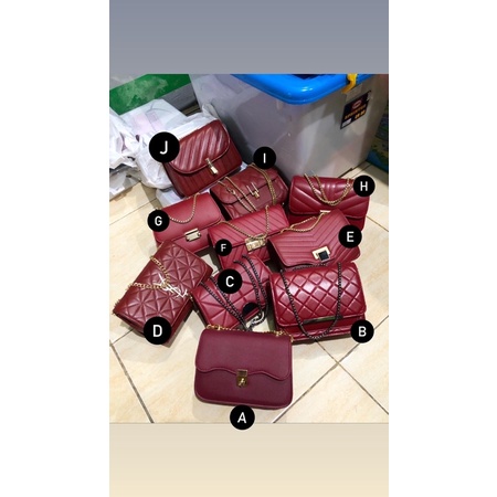 RED COLECTION / MAROON COLECTION / TAS MAROON / TAS MERAH / TAS SLEMPANG / TAS RANTAI / TAS KECE / TAS VIRAL