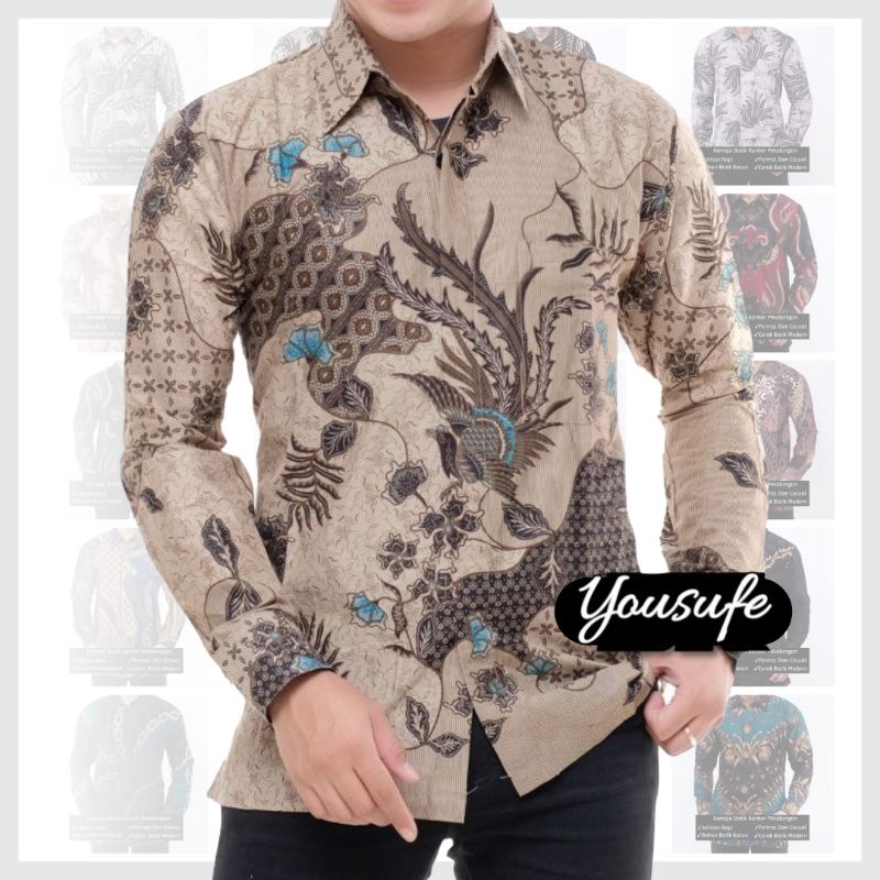 Batik Pria Lengan Panjang Coklat Halus Adem Katun Bisa Seragam Kantor Pernikahan Acara Guru PNS Murah Shopee COD bayar di tempat Size M L XL XXL