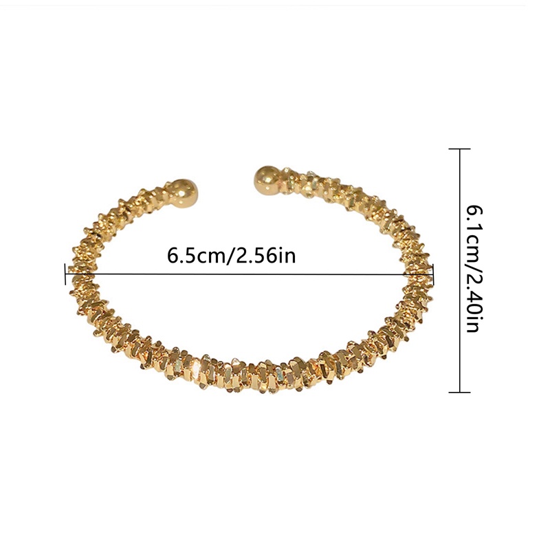 Gelang Bahan Tembaga Alloy Warna Emas Gaya Korea Untuk Wanita