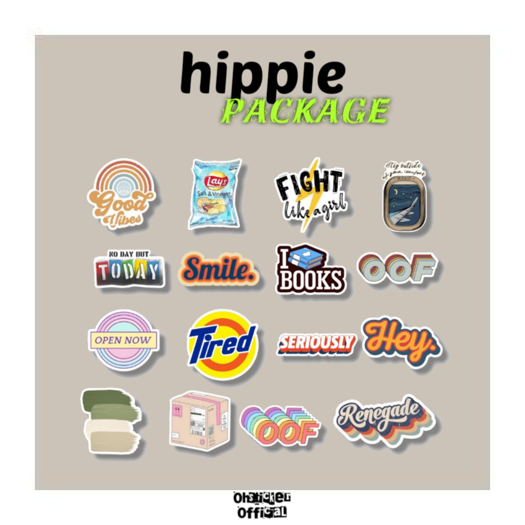 

PREMIUM STICKER AESTHETIC HIPPIE SERIES STIKER DECAL CASE HANDPHONE LAPTOP DECO TUMBLR BUJO DECO