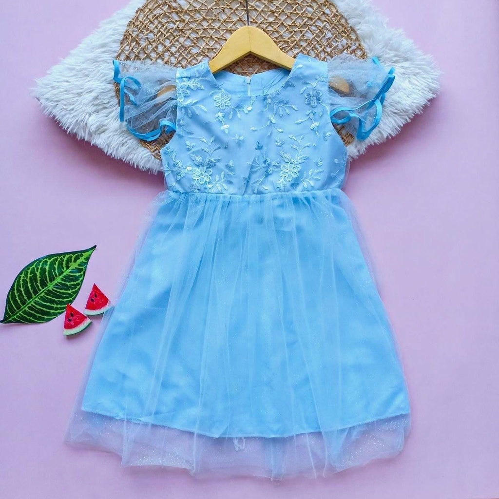 Promo !! Gaun pesta untuk anak perempuan Dress flower luxury spread uk 3-4 thn