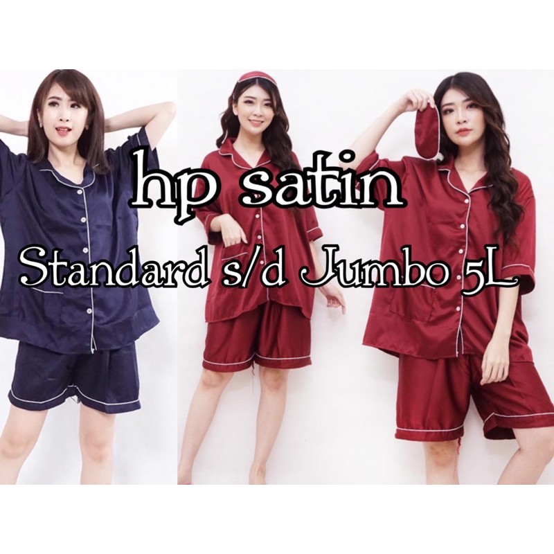 baju tidur pendek satin ld 104 110 120 130 140 piyama saten standar jumbo super jumbo bigsize