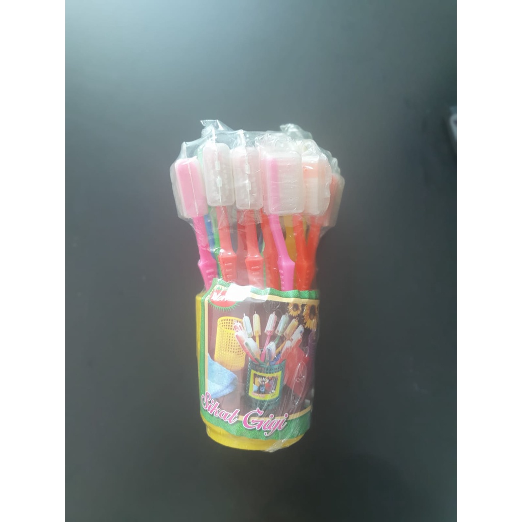 SGA18 Sikat Gigi Anak Warna Warni Set 1 Pack isi 18pcs + wadah