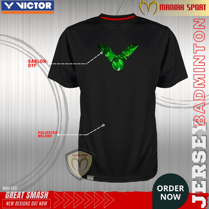 KBVH01 - KAOS BADMINTON BAJU BULUTANGKIS VIC JERSEY PREMIUM SABLON DTF