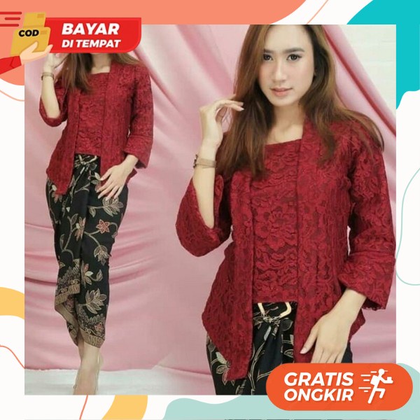Buju Atasan Perempuan Pesta Kondangan Kabaya Prewedding Bj Kby Tunangan Setelan Kebya Cewk Murah Stl