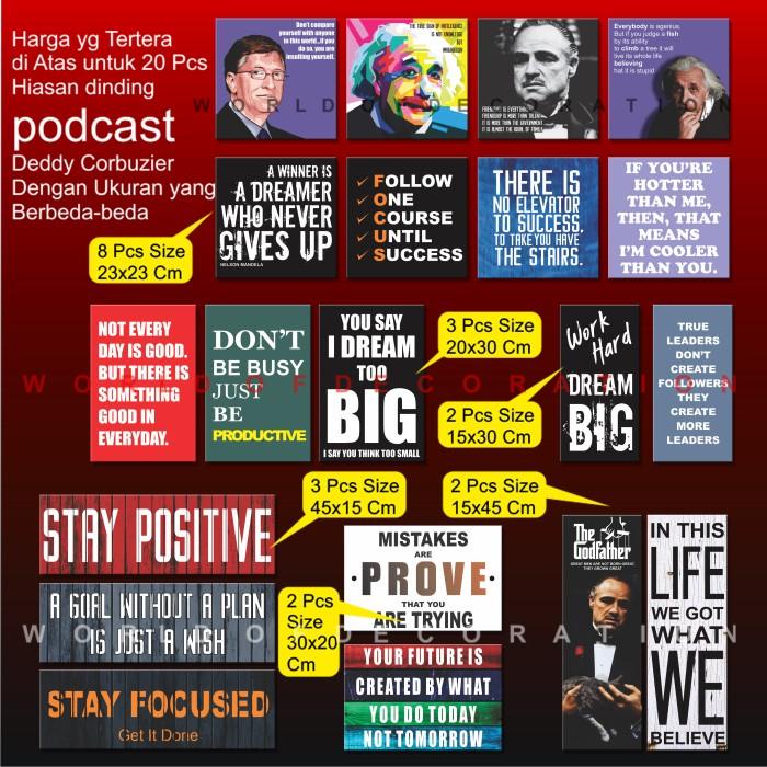 20 Pcs Hiasan Dinding Podcast Deddy Corbuzier / 1 Set Smart People
