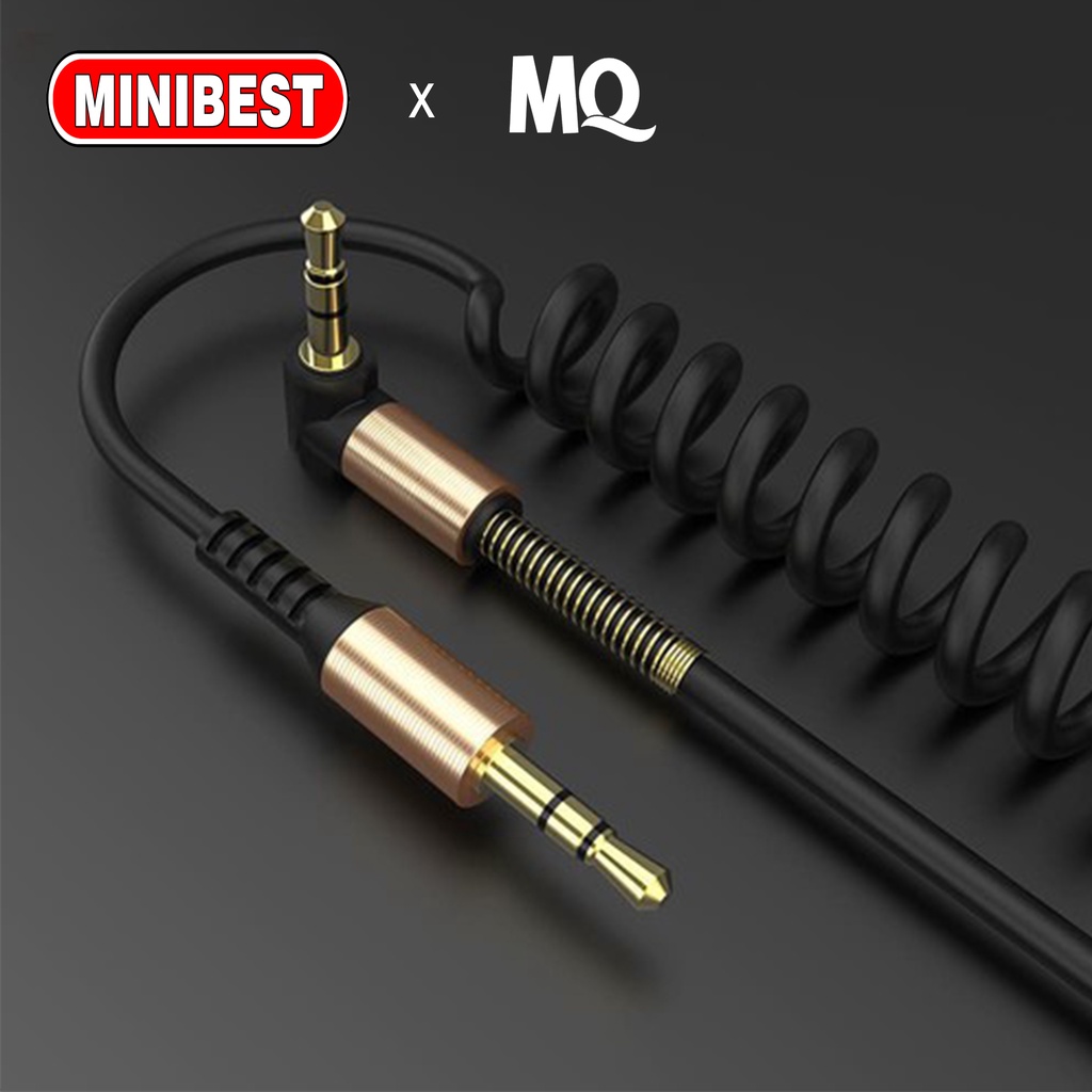 Kabel Aux Audio Mobil &amp; Handphone Spiral jack L 3.5mm /kabel Audio Anti Kusut Spring HIFI MQ-CB05