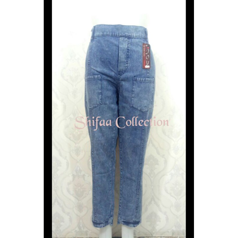 Celana Boyfriend Shoft Jeans (BB 40-65 Kg / All SIze)