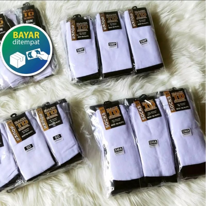 KAOS KAKI SEKOLAH HITAM PUTIH SD SMP SMA