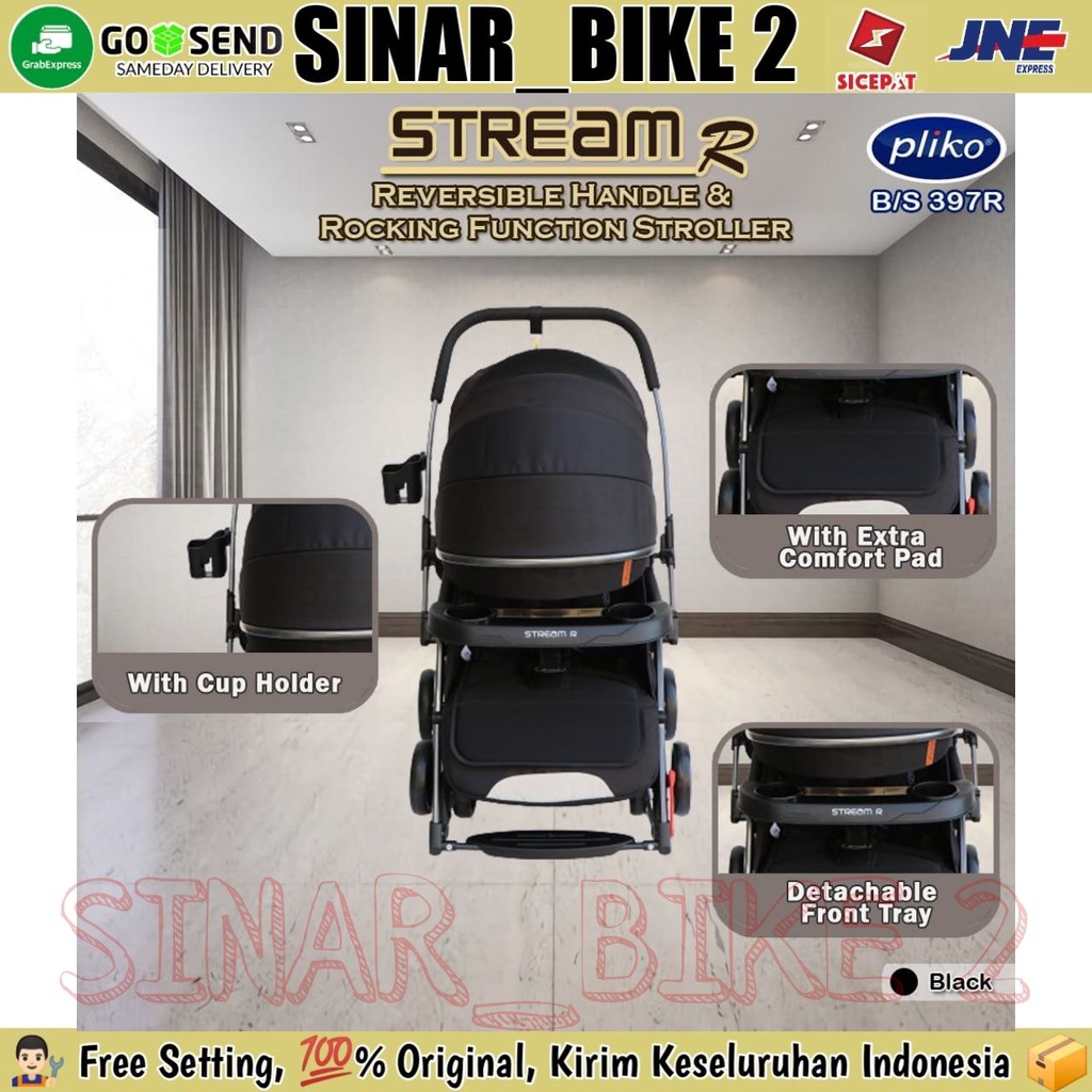 Stroller/Kereta Dorong Bayi Pliko Stream R BS-397R, 2 Arah,Bisa Ayun