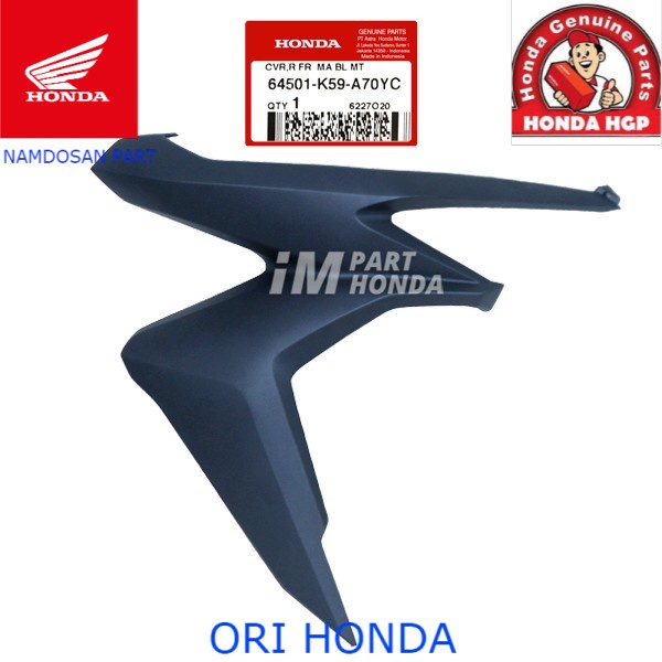 Ahm 64501-K59-A70YC Cover Sayap Kanan Vario 125 150 LED 2018 2019 Biru DOF