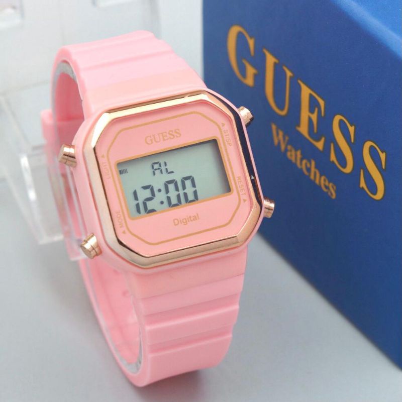Jam Tangan Guess Digital Wanita Tali Rubber