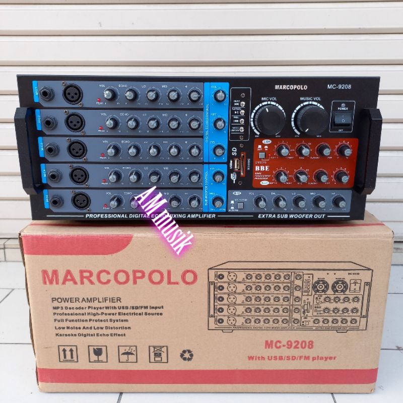 POWER MIXER MARCOPOLO MC9208 MC 9208 AMPLIFIER KARAOKE