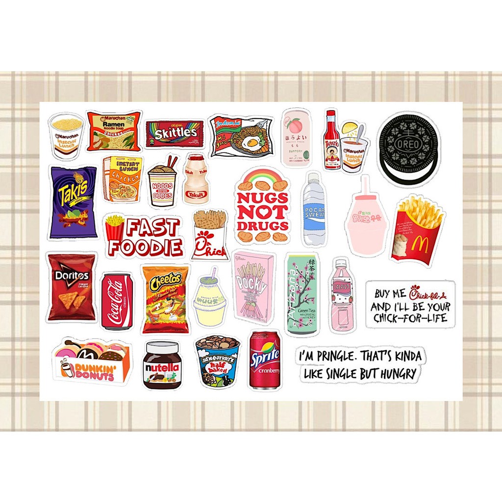 FOOD AESTHETIC STICKER (30 PCS)