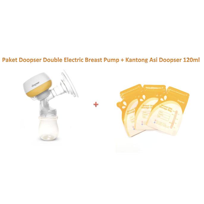 PD02 Paket DOOPSER Electric Breast Pump Pompa Asi + Kantong Asi GABAG