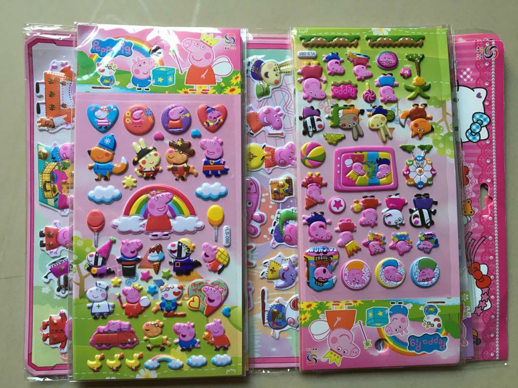 Gambar Tempel  Sticker Timbul Stiker Anak  Karakter Peppa 