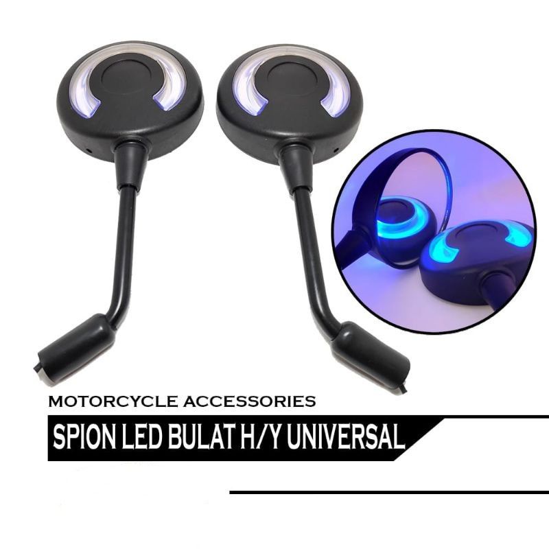 Spion Model Scoopy Lampu Led Spion Variasi Bulat Universal Scoopy,Fino,Vespa,Mio,Vario Dll